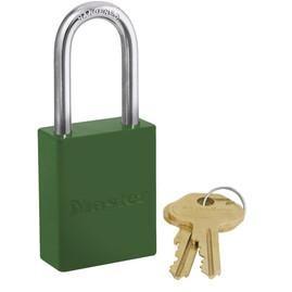 6835LFRED Powder coated aluminum safety padlock, 38mm wide with 38mm tall shackle - Industrial Labelling supplies