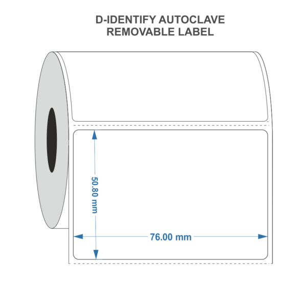 Removable Autoclave Thermal transfer label 76mm x 50.8mm - Industrial Labelling supplies