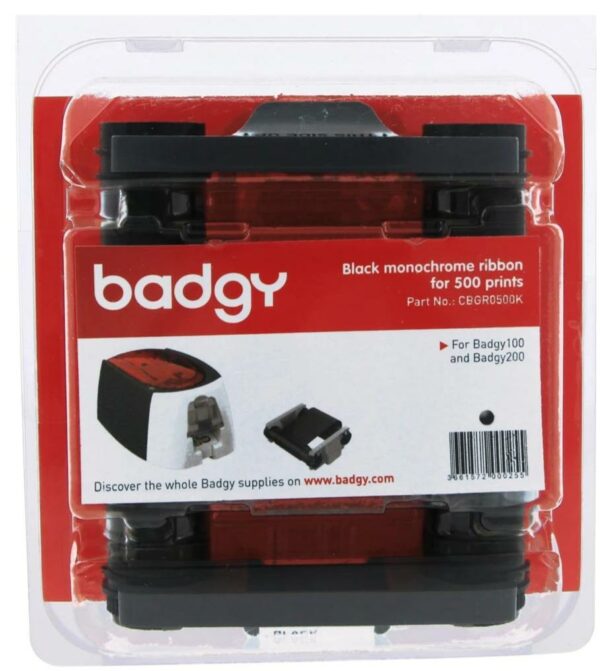 Monochrome black ribbon for 500 Prints for Badgy - Industrial Labelling supplies