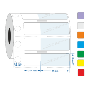 Self Laminating label 9.5dia Circle 25.4mm x 19mm +44.5mm - Industrial Labelling supplies