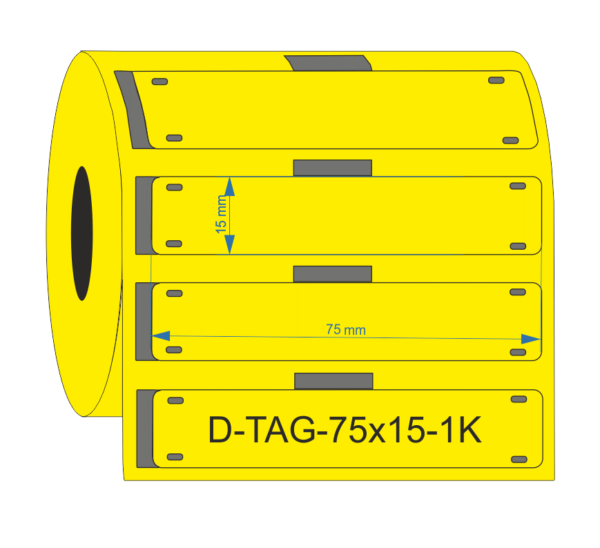PUR Yellow Cable Tag 75mm x 15mm - Industrial Labelling supplies