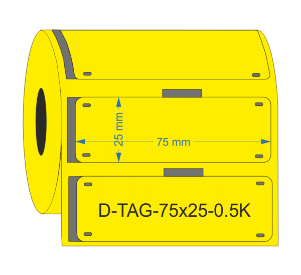 PUR Yellow Cable Tag 75mm x25mm - Industrial Labelling supplies