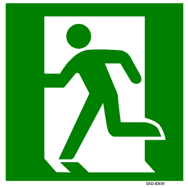 Emergency Exit (left) - Industrial Labelling supplies