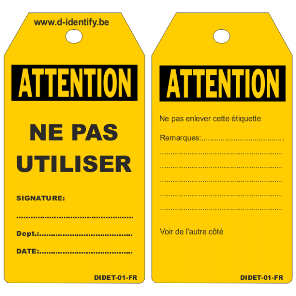 Copy of "'DANGER"' Do not operate tags (100 tags/box) - Industrial Labelling supplies