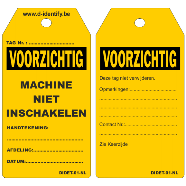 Copy of "'DANGER"' Do not operate tags (100 tags/box) - Industrial Labelling supplies
