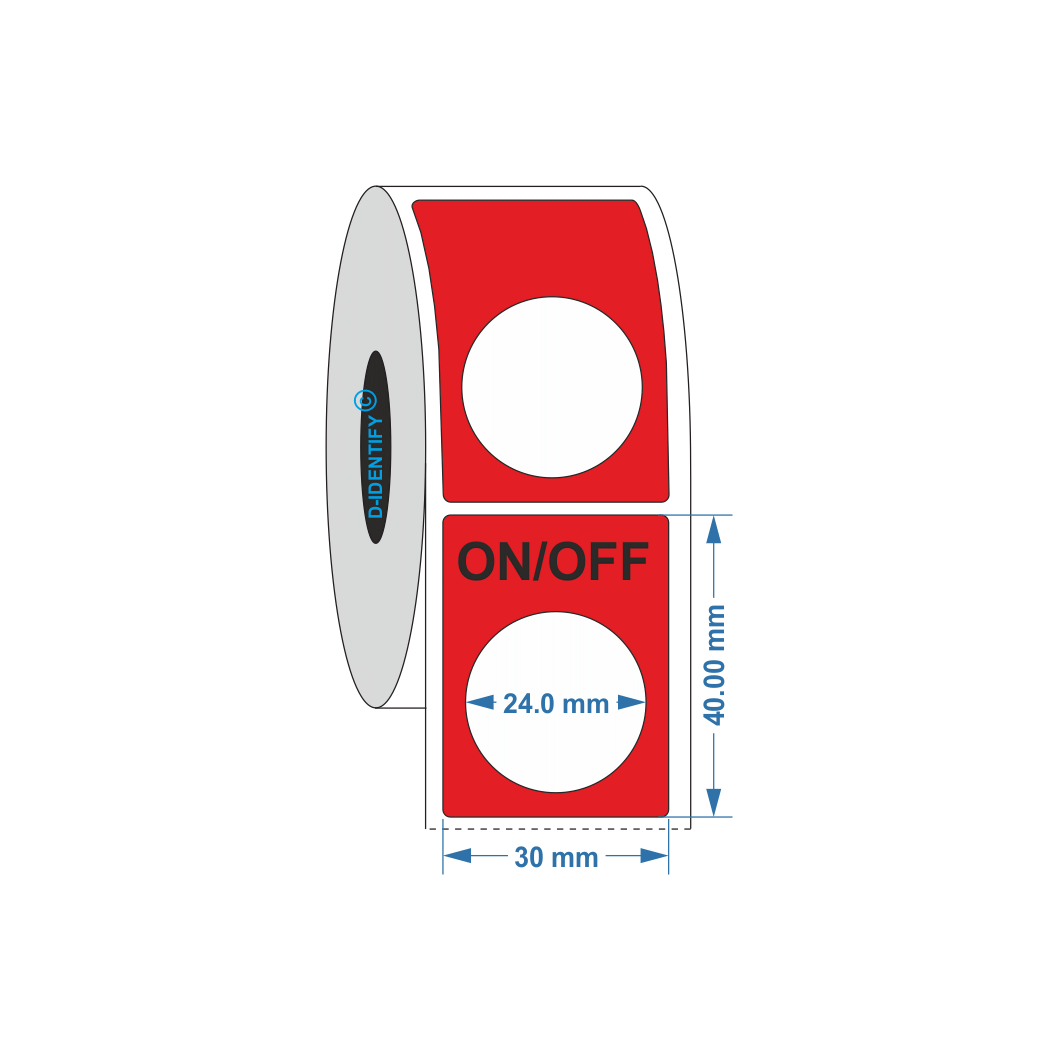 Resopal drukknop label 30 x 40 mm
