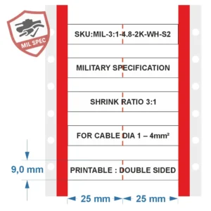 heat-shrink tubing sleeves - Military grade - 4.8 white