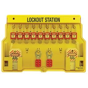 10-Lock Padlock Station, Zenex™ Thermoplastic Padlocks - Industrial Labelling supplies