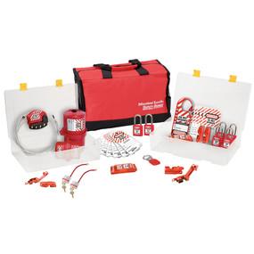 Group Safety Lockout Kit, Electrical Focus with Zenex™ Thermoplastic Padlocks - Industrial Labelling supplies