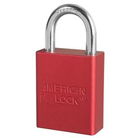 1105 Anodized aluminum safety padlock, 38mm wide with 25mm tall shackle - Industrial Labelling supplies