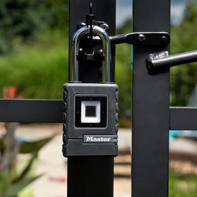 56mm wide Master Lock Biometric padlock outdoor (fingerprint) - Industrial Labelling supplies