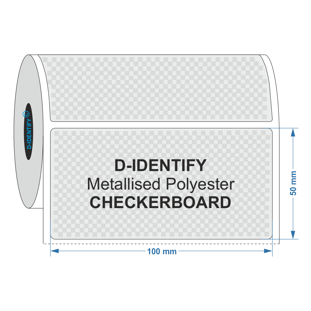 Metallised Polyester Tamper Evident Labels 100x50mm