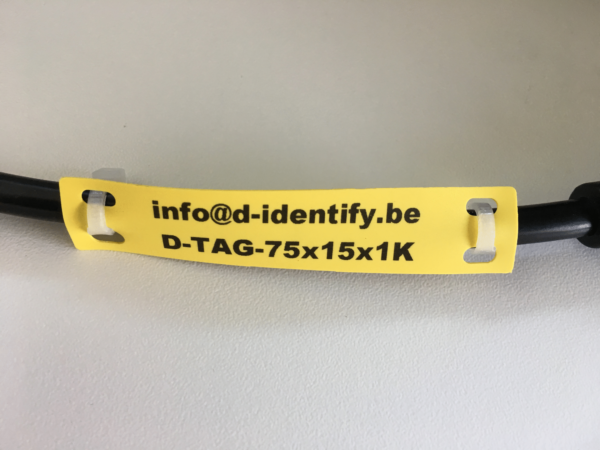 PUR Yellow Cable Tag 75mm x 15mm - Industrial Labelling supplies