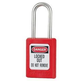 S33 Zenex™ thermoplastic safety padlock, 35mm wide with 38mm tall stainless steel shackle, Non-key retaining - Industrial Labelling supplies