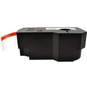 Zelflaminerende kabel labels 38mm - zwart op oranje