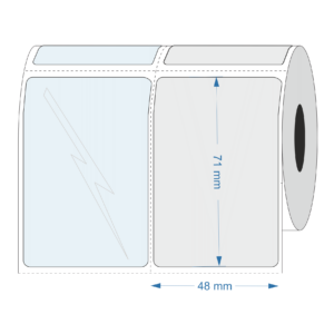 Print laminate labels - Silver 48 x 71 mm