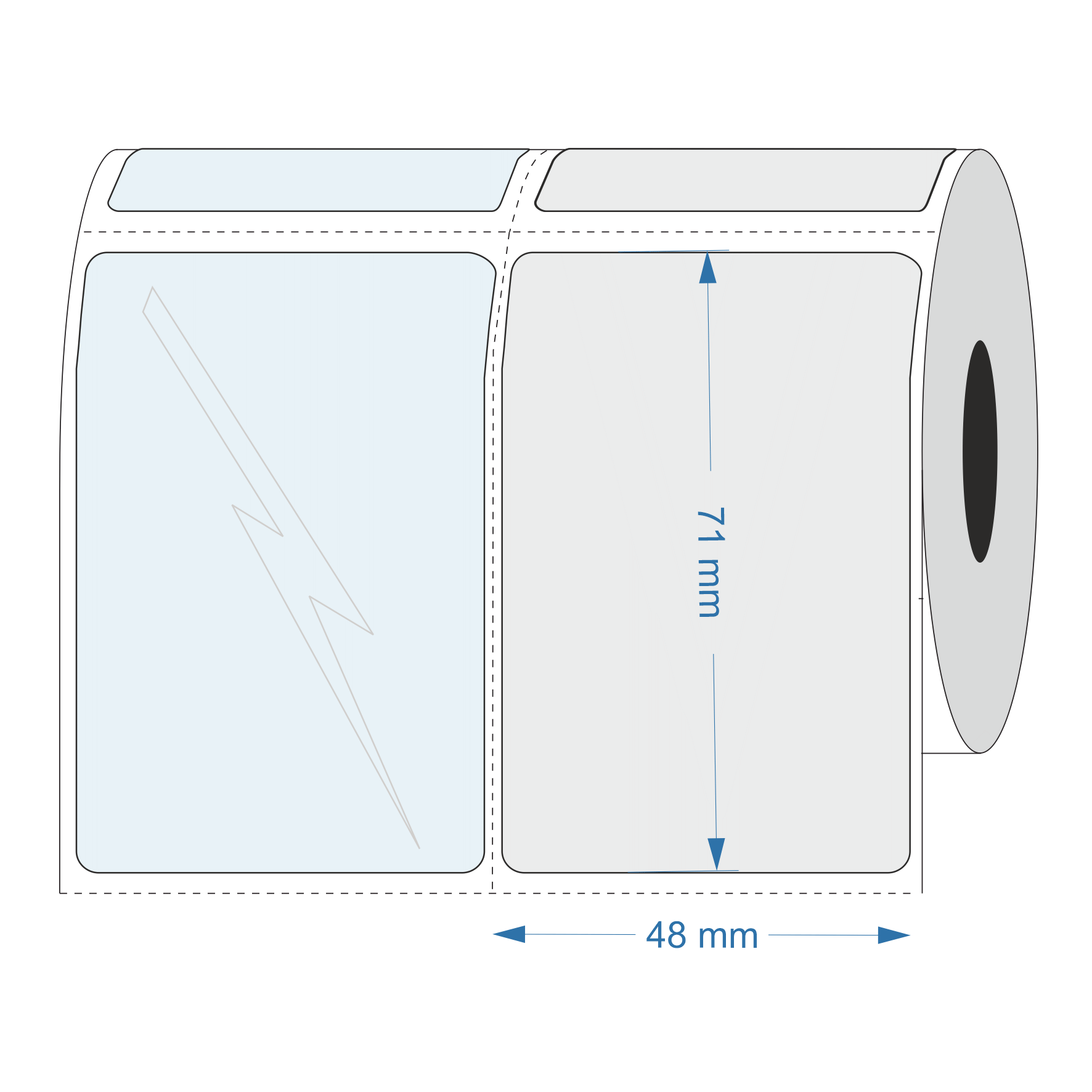 Print laminate labels - Silver 48 x 71 mm
