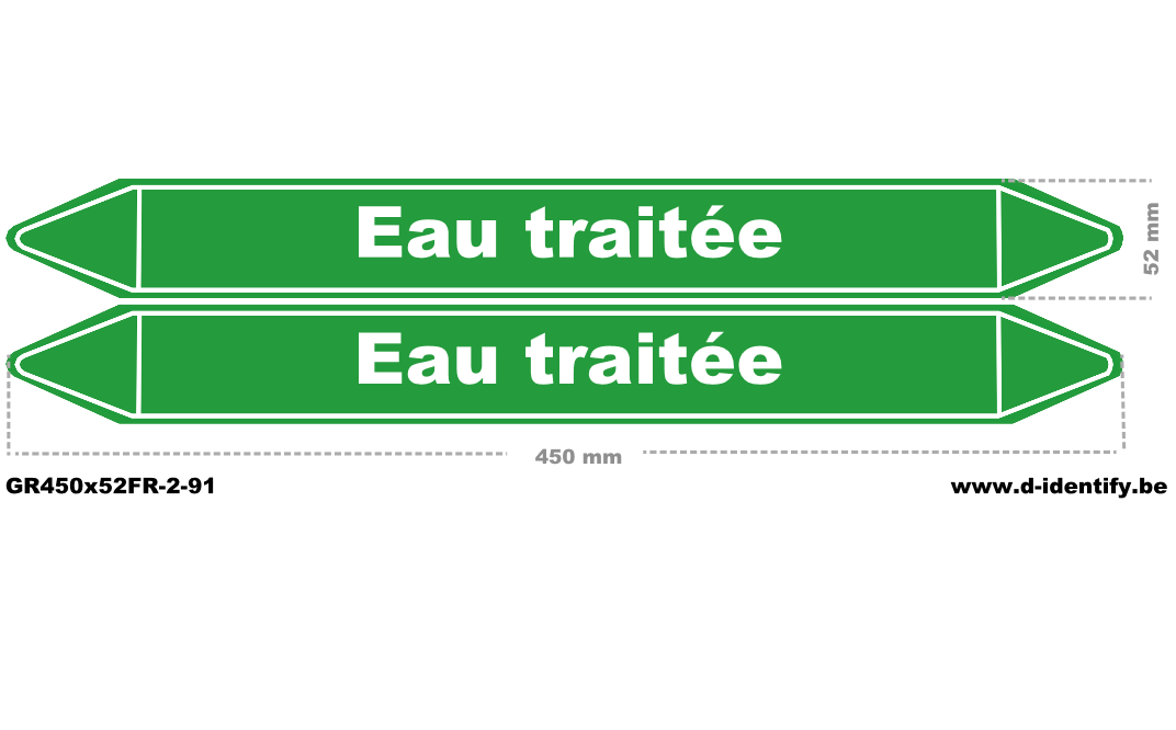 Marquage de tuyauterie eau traitée – NBN T 69-004