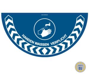 handen wassen verplicht vloersticker