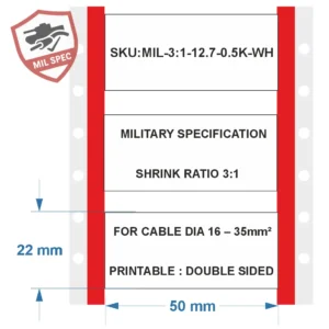 gaine thermorétractable - Qualité militaire - 12,7 blanc