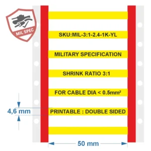 gaine thermorétractable - Qualité militaire - 2,4 Jaune