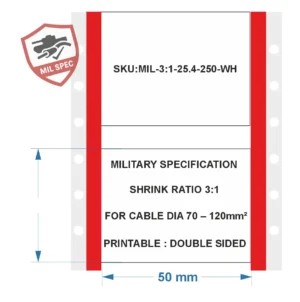 heat-shrink tubing - Military grade - 25.4 white