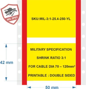 Krimpkous van militaire kwaliteit voor kabels van 70 - 120 mm², geel