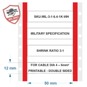 heat-shrink tubing - Military grade - 6.4 white