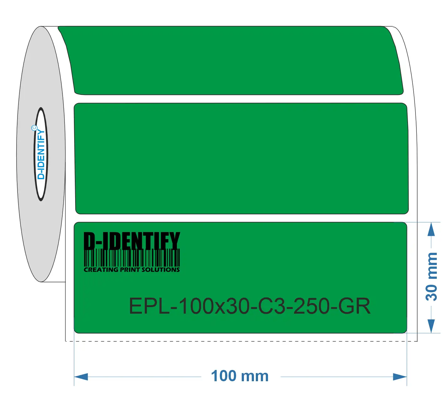 Engraving plate label 100mm x 30mm - Green