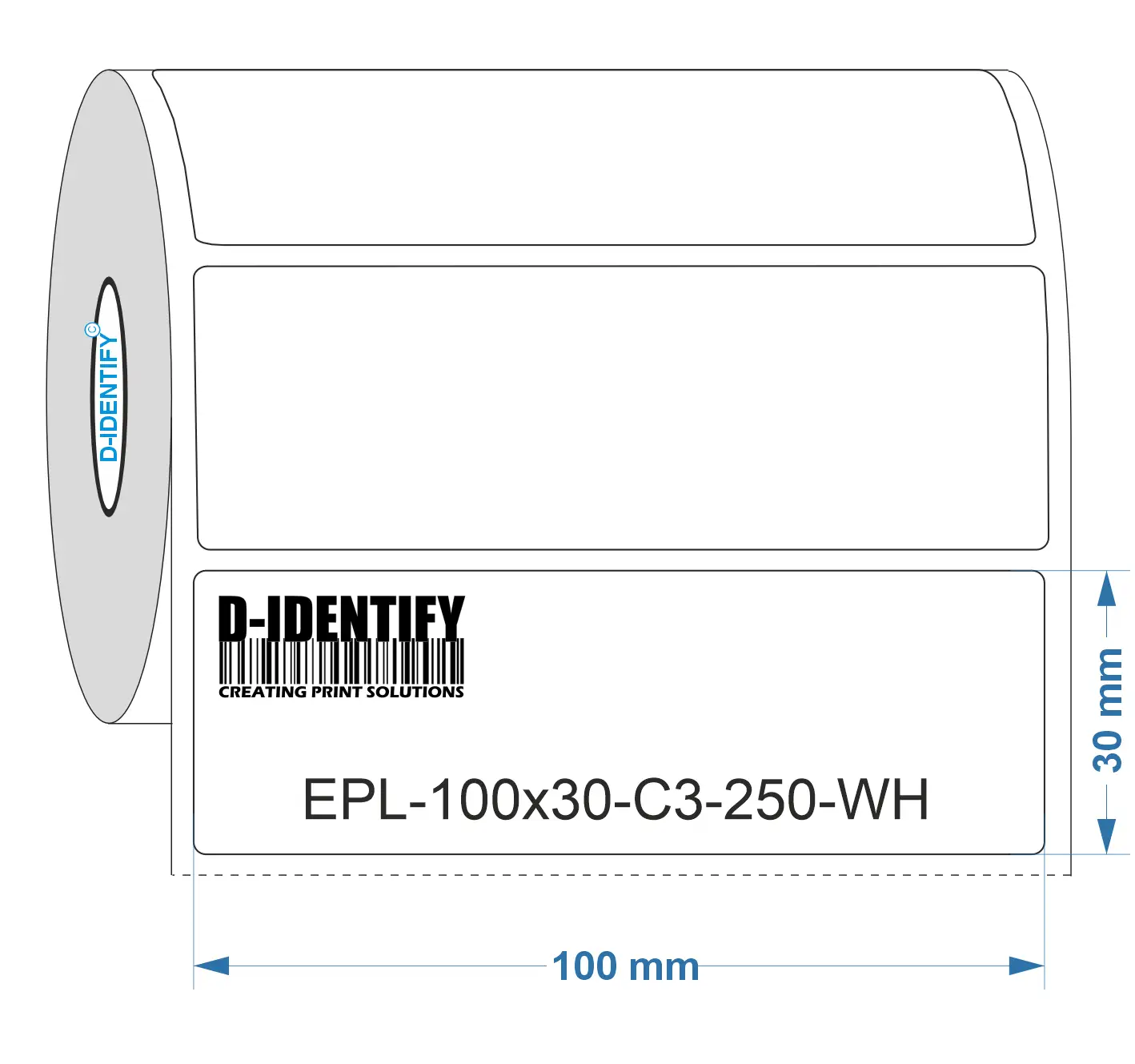 Étiquette plaque gravée 100 x 30 mm – Blanc