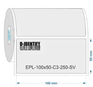 Engraving plate label 100mm x 50mm - Silver