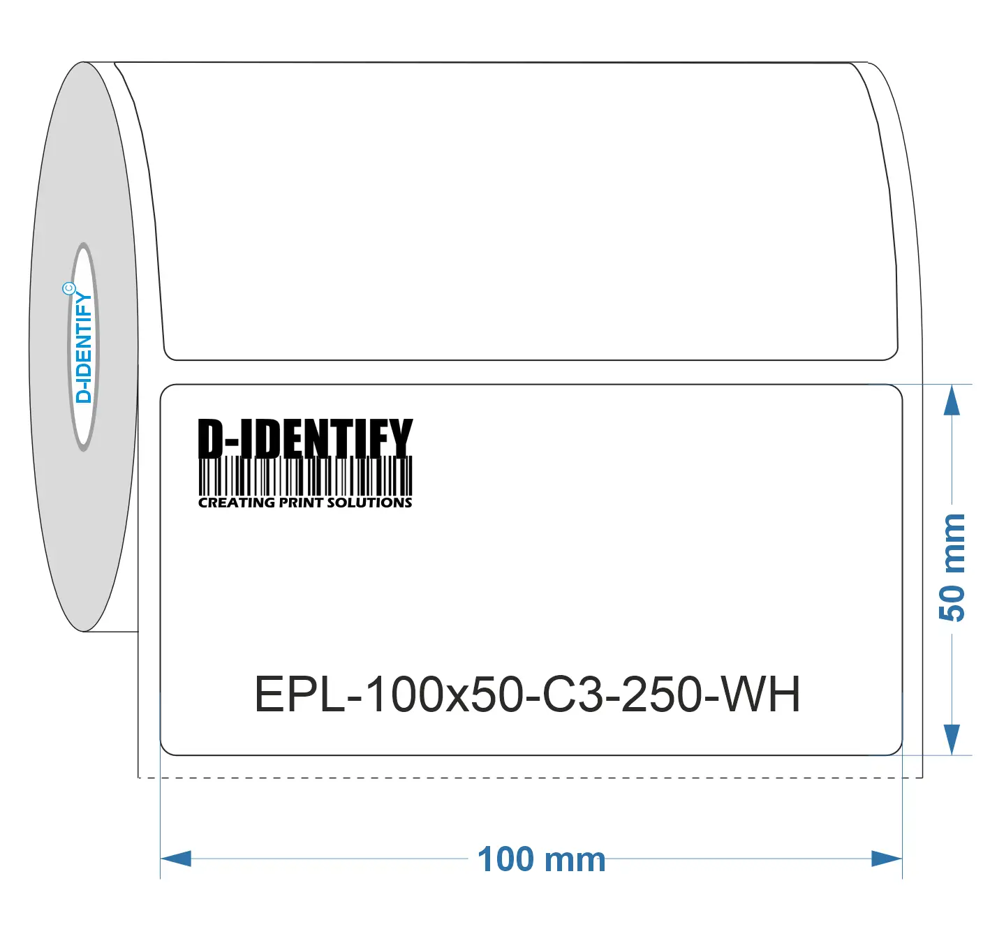 Graveerplaat Resopal label 100 x 50 mm wit