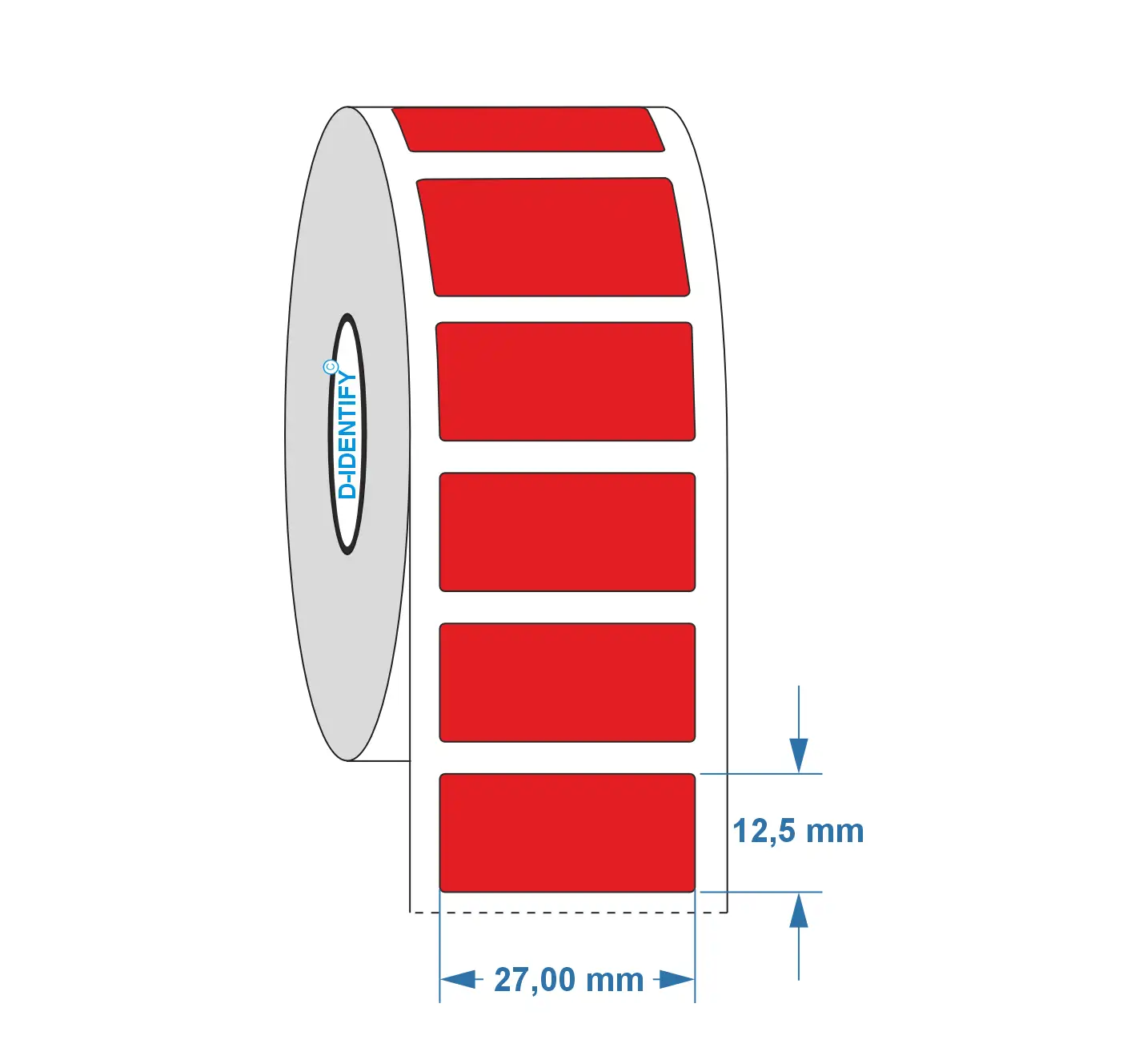 Gravurschild-Etikett Phoenix / Siemens 27×12,5 mm Rot