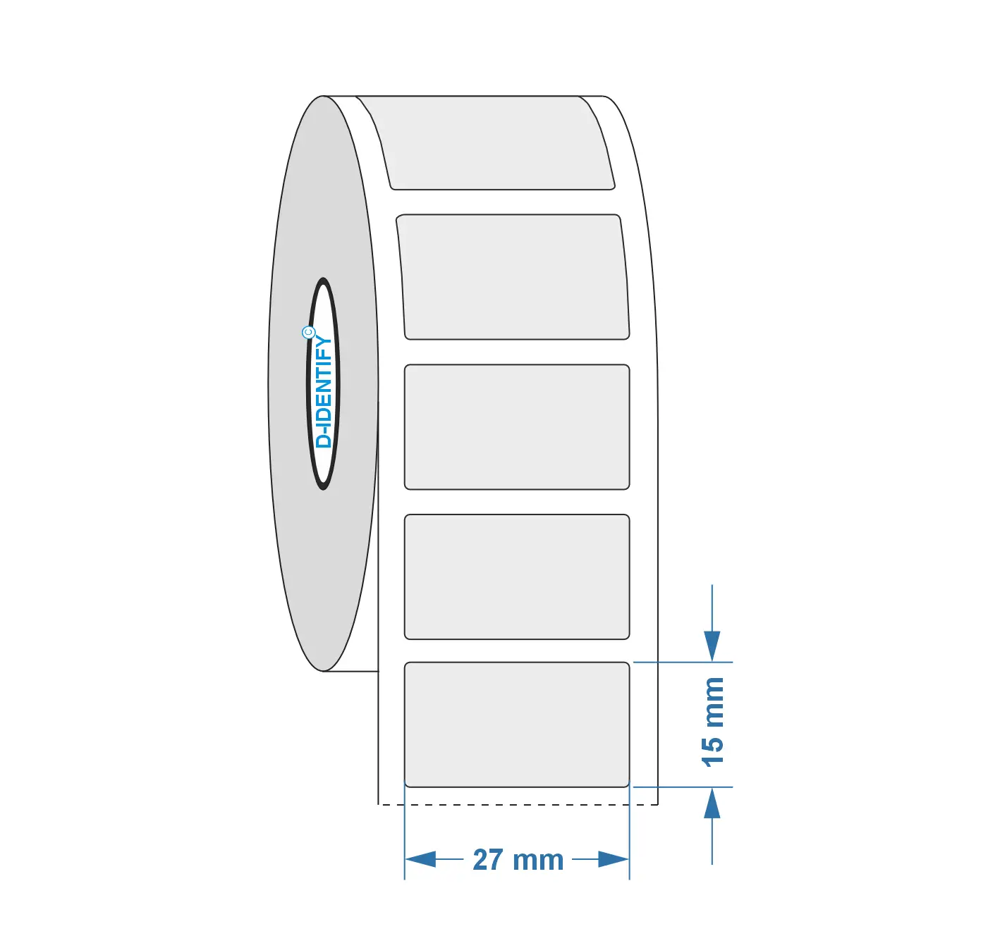 Engraving plate label 27mm x 15mm, Silver