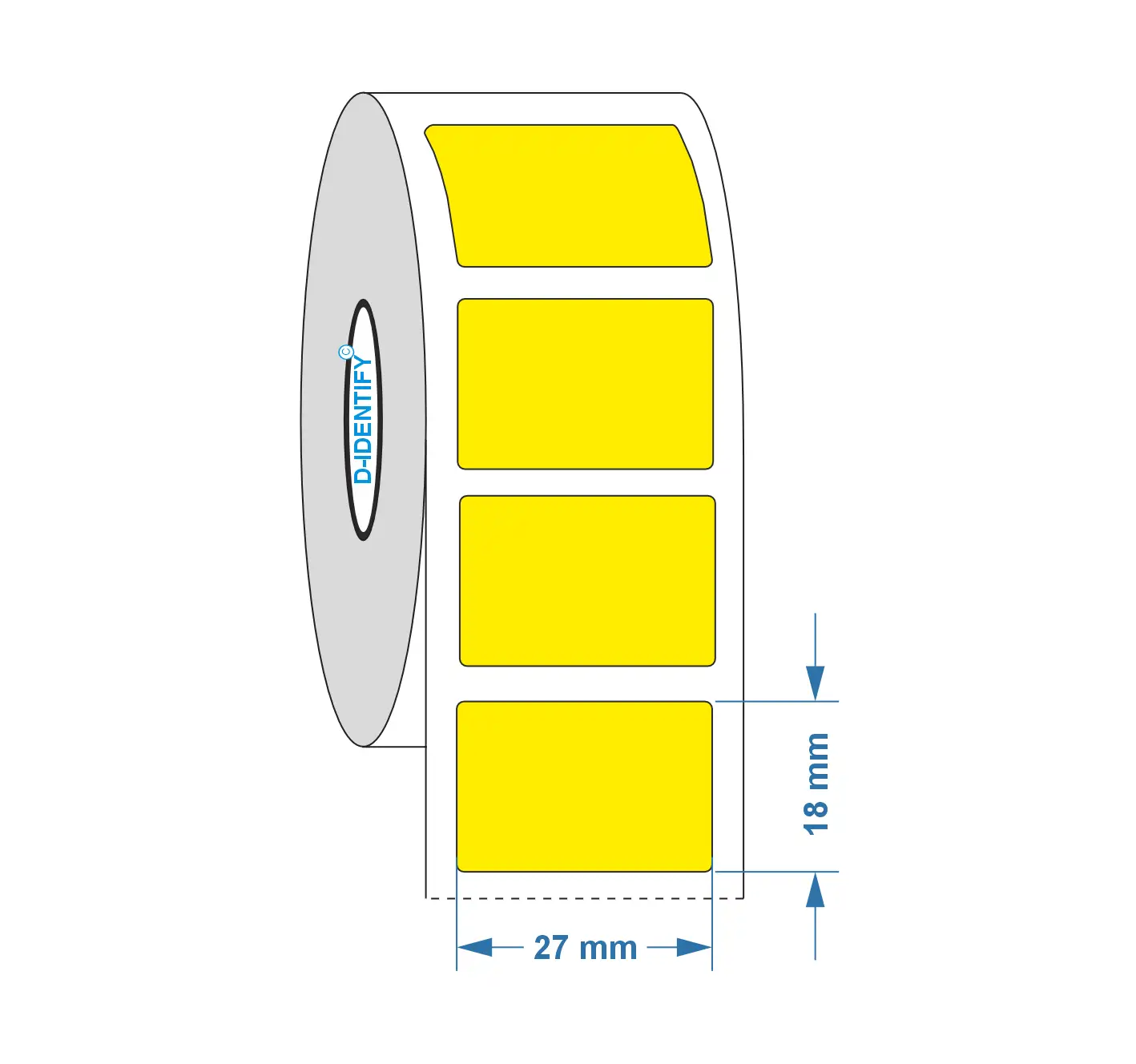 Gravurschild-Etikett Phoenix 27×18 mm Gelb