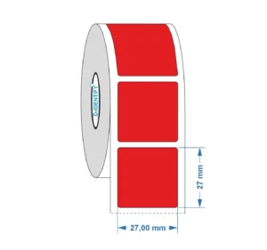 Graveerplaat label Siemens / Phoenix 27×27 mm Rood<br>