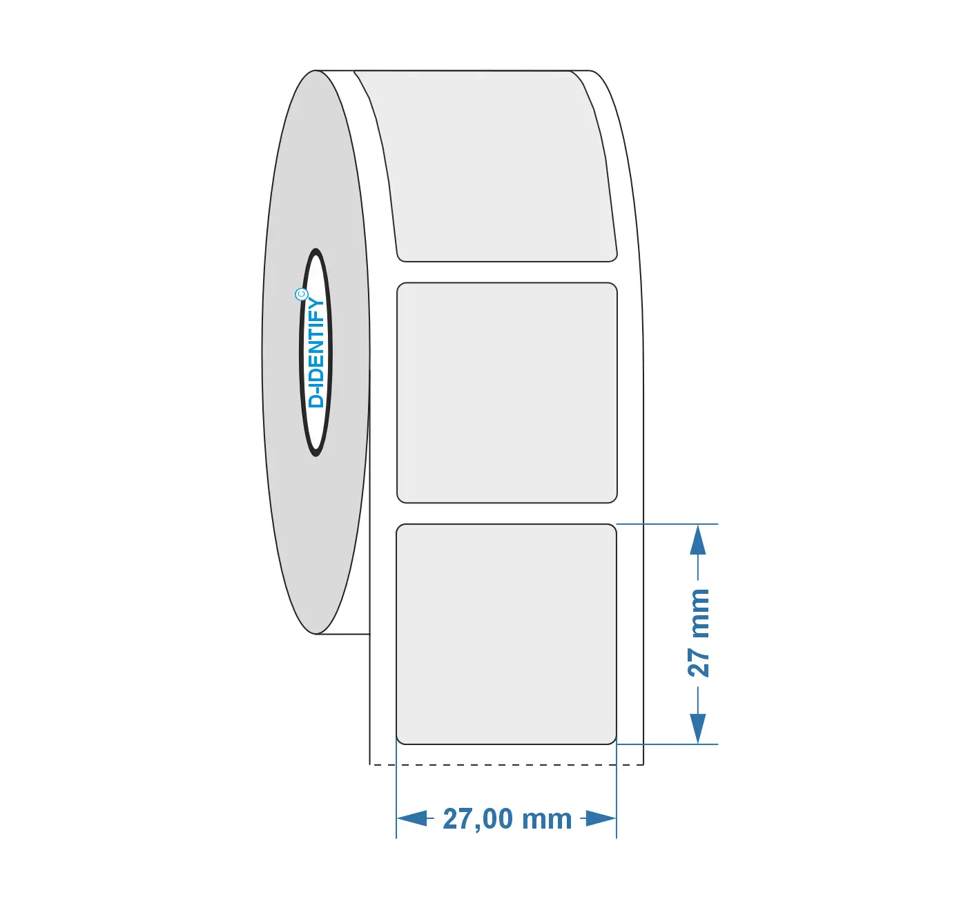 Étiquette plaque gravée Siemens / Phoenix 27×27 mm Argent