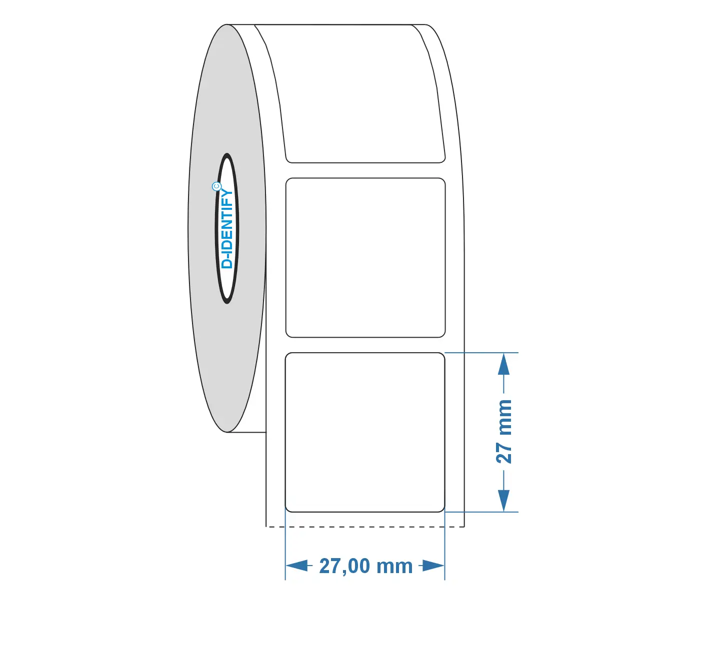Étiquette plaque gravée Siemens / Phoenix 27×27 mm Blanc