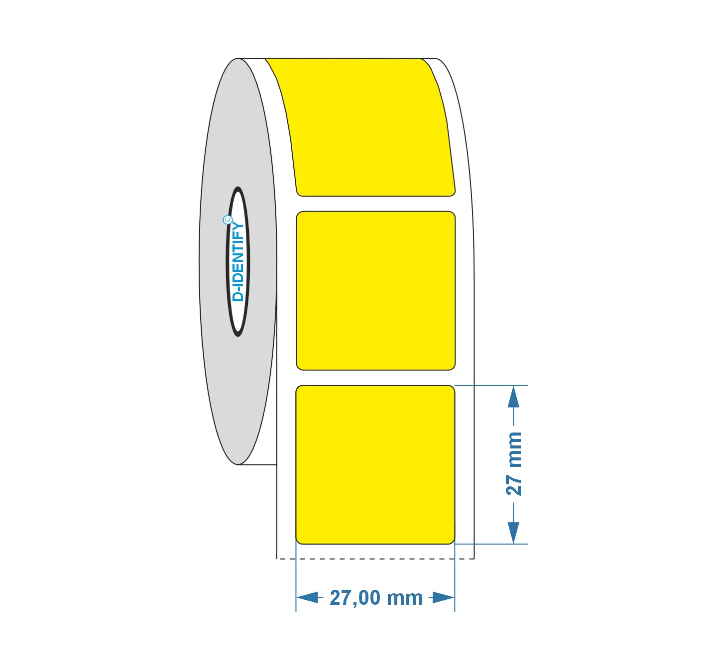 Graveerplaat label Siemens / Phoenix 27×27 mm Geel