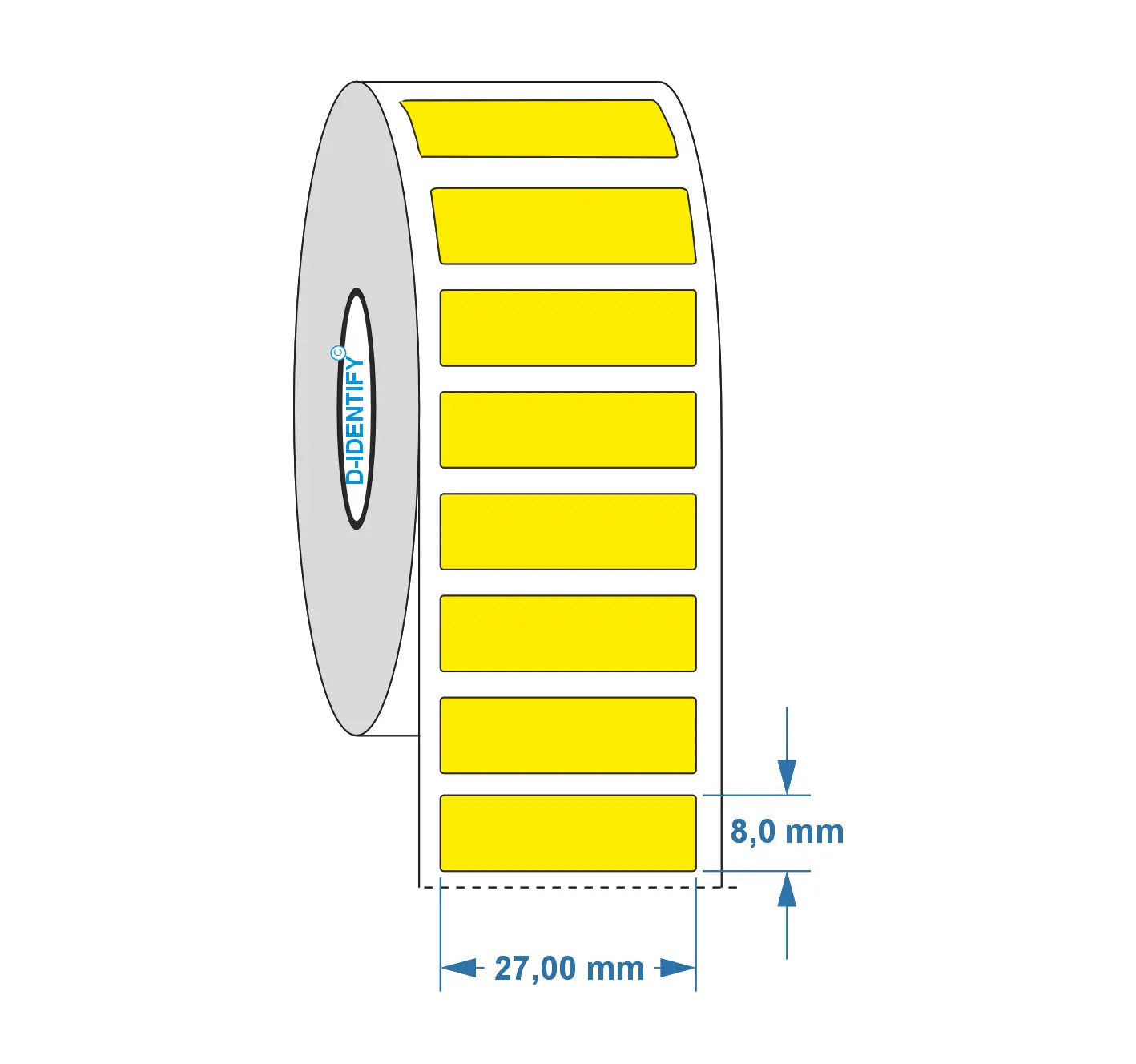 Graveerplaat label Attema 27 × 8 mm – Geel
