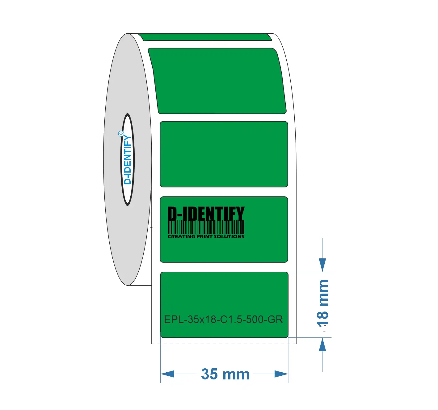 Graveerplaat Resopal label 35 x 18 mm groen