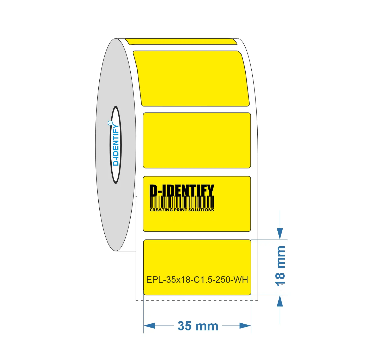 Graveerplaat Resopal label 35 x 18 mm geel