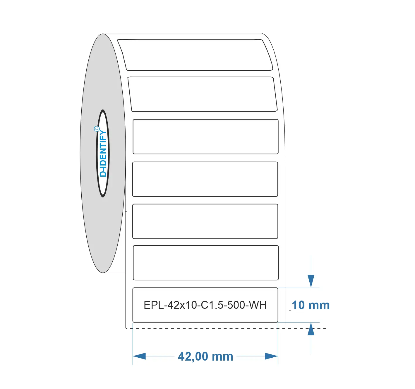 Étiquette plaque gravée R&M 42 × 10 mm – Argent