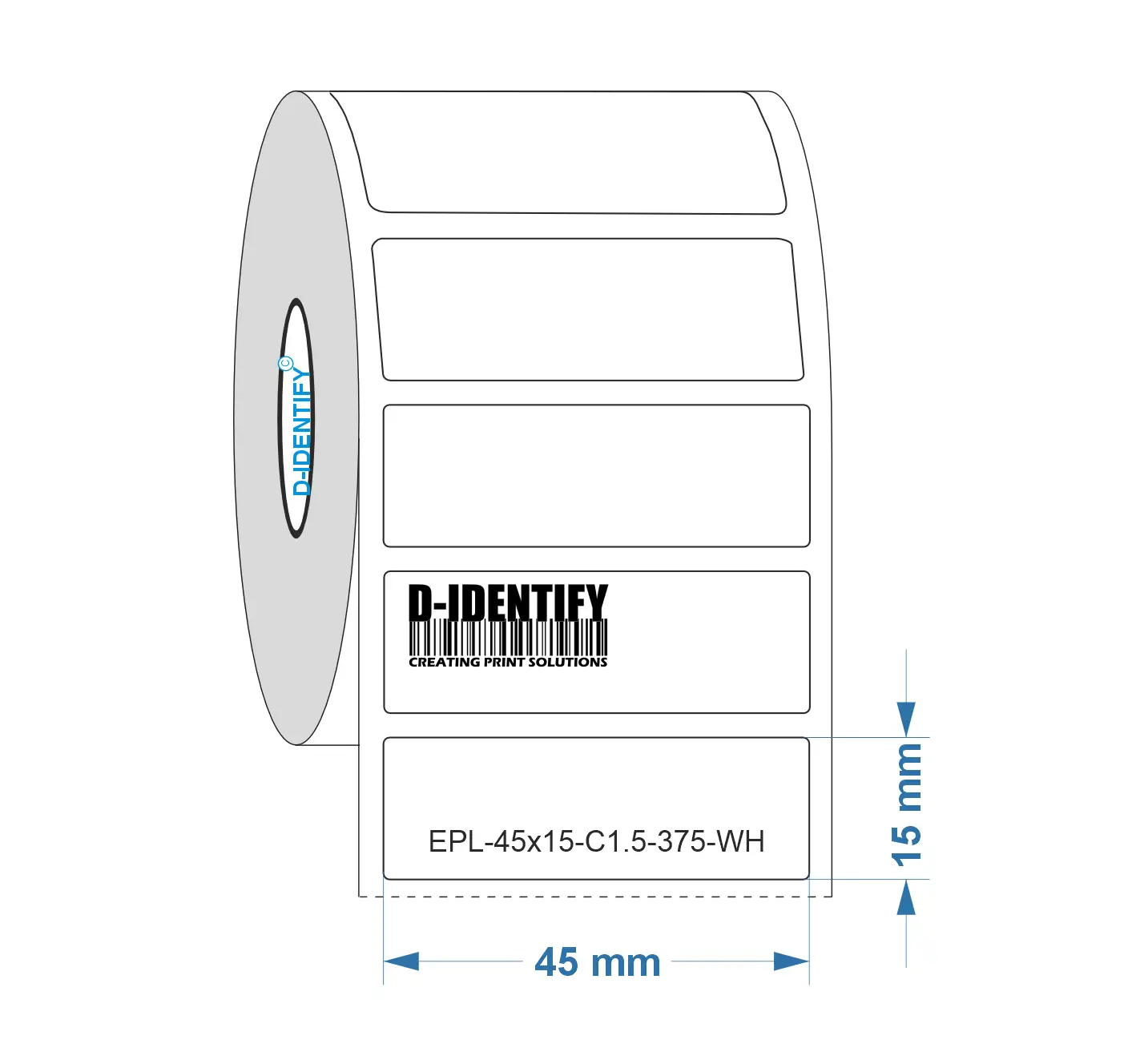 Graveerplaat Resopal label 45 x 15 mm wit