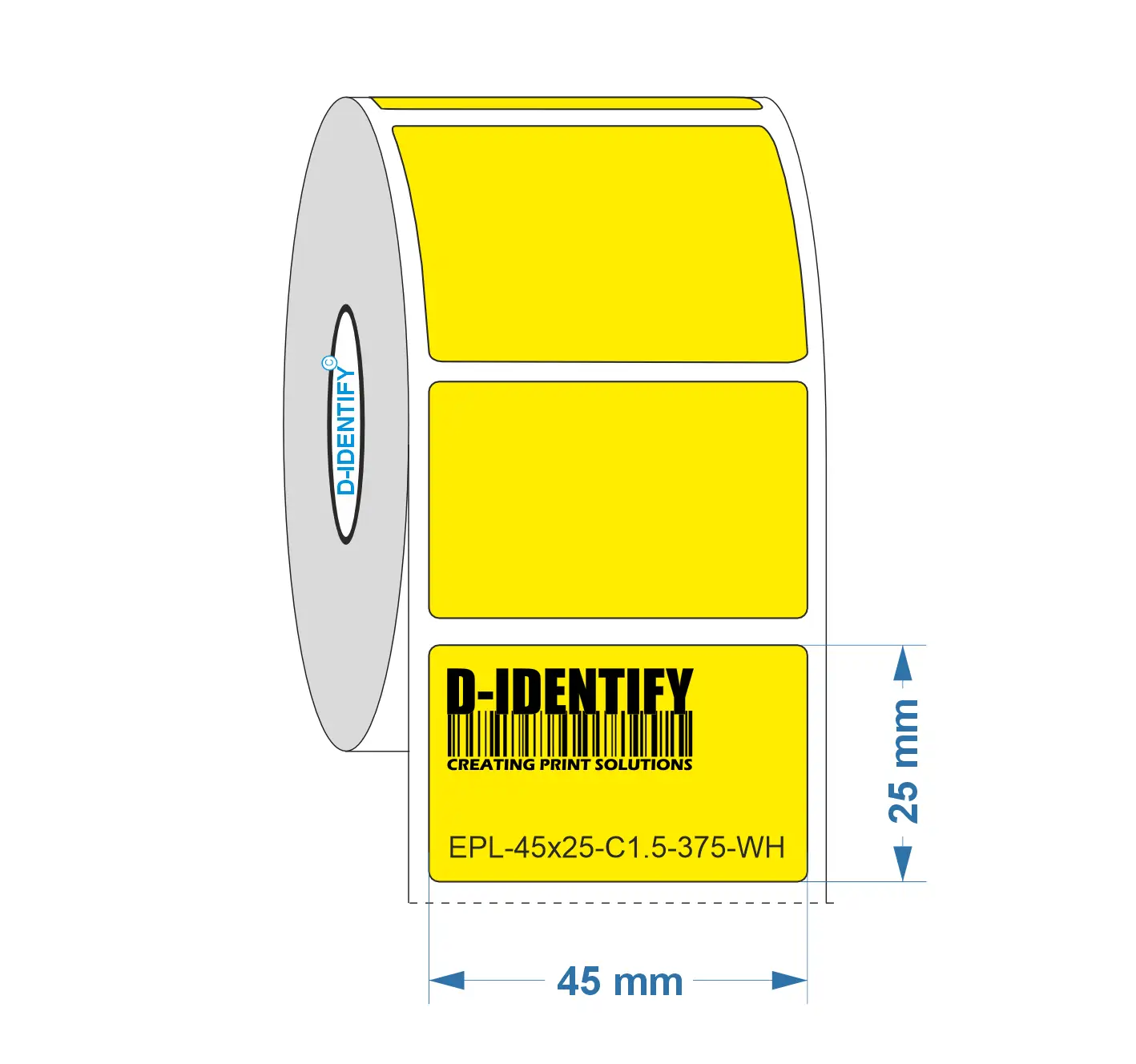 Engraving plate label 45mm x 25mm - yellow