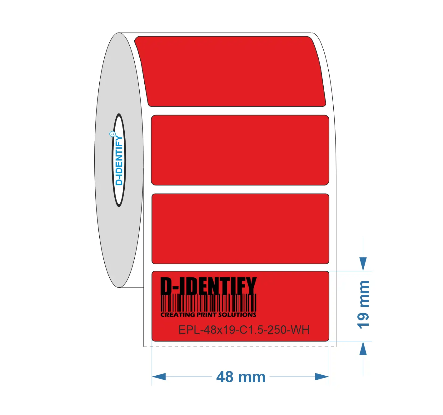 Gravurschild-Etikett 48 × 19 mm – Rot