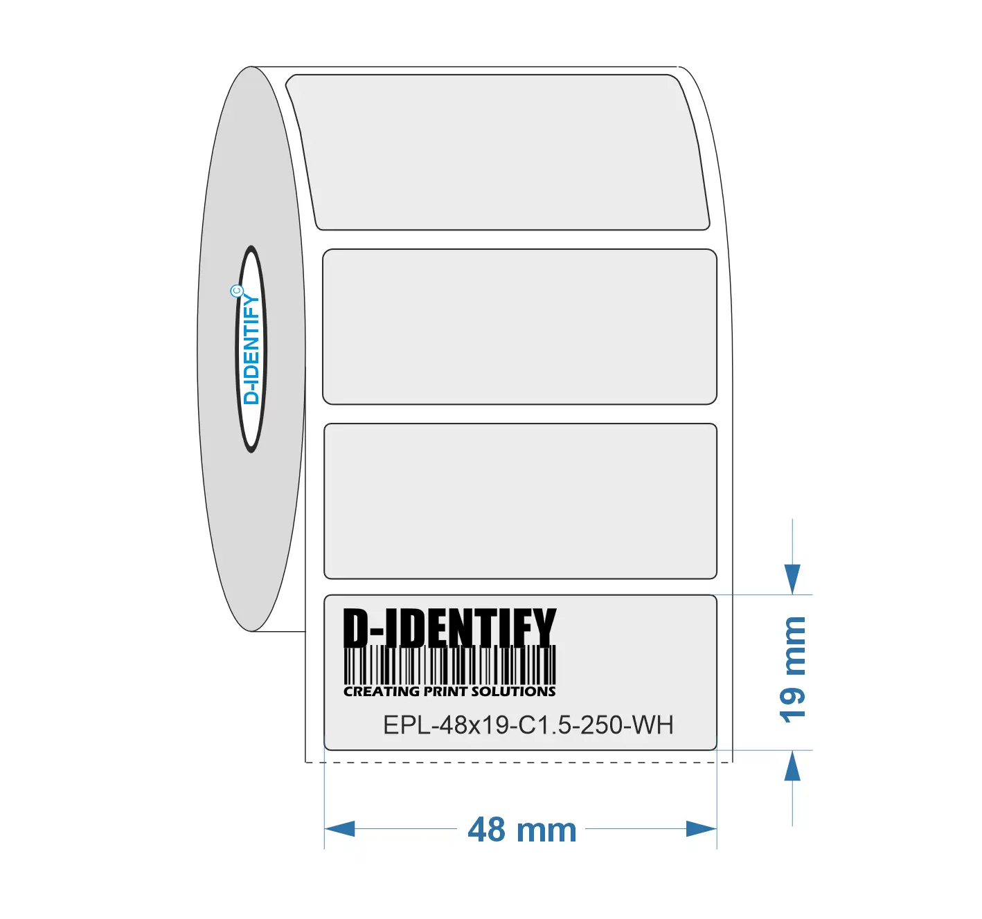 Gravurschild-Etikett 48 × 19 mm – Silber