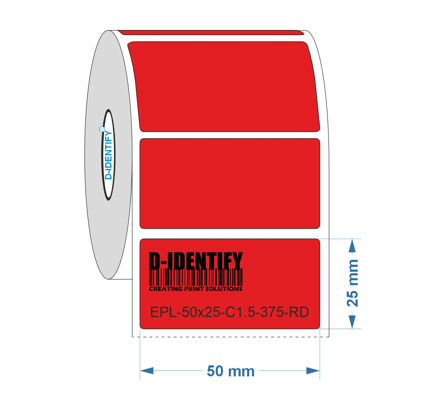 Graveerplaat Resopal label 50 x 25 mm rood