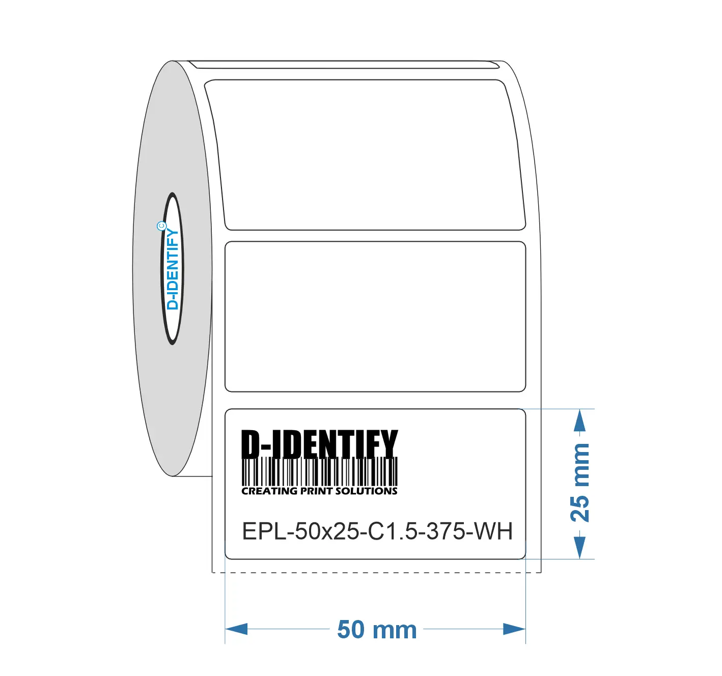 Graveerplaat Resopal label 50 x 25 mm wit