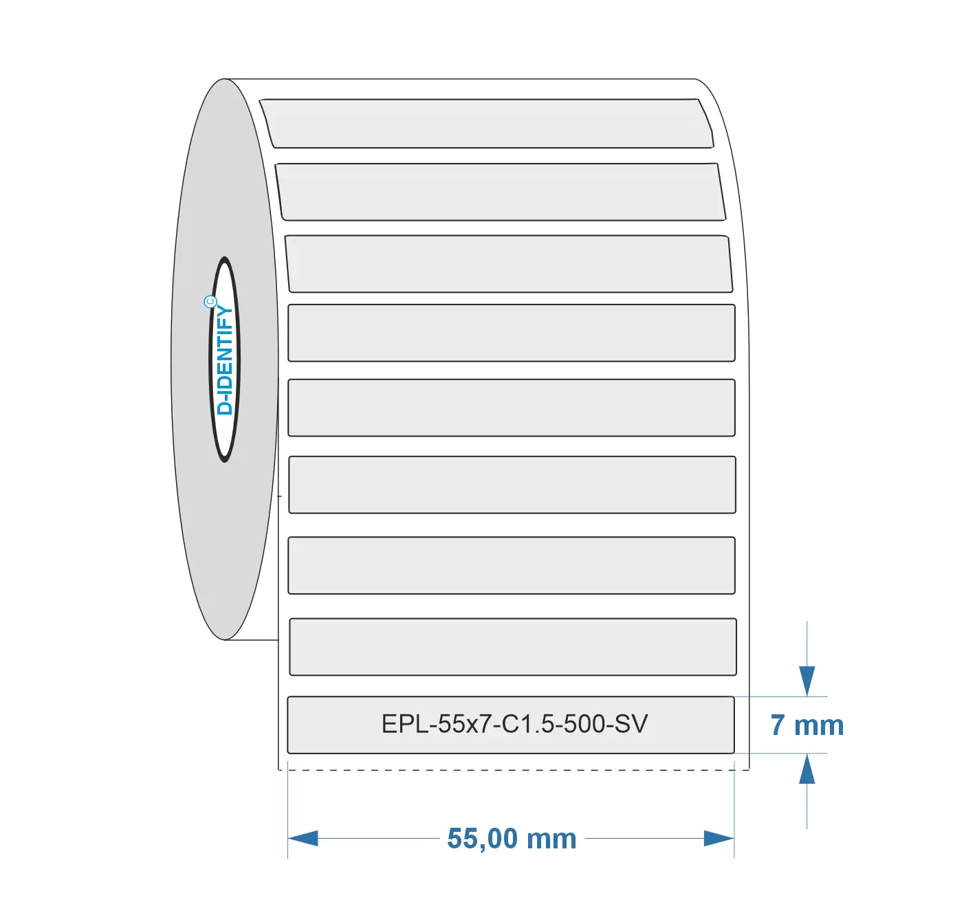 Engraving plate label 55mm x 7mm, Silver - Gira
